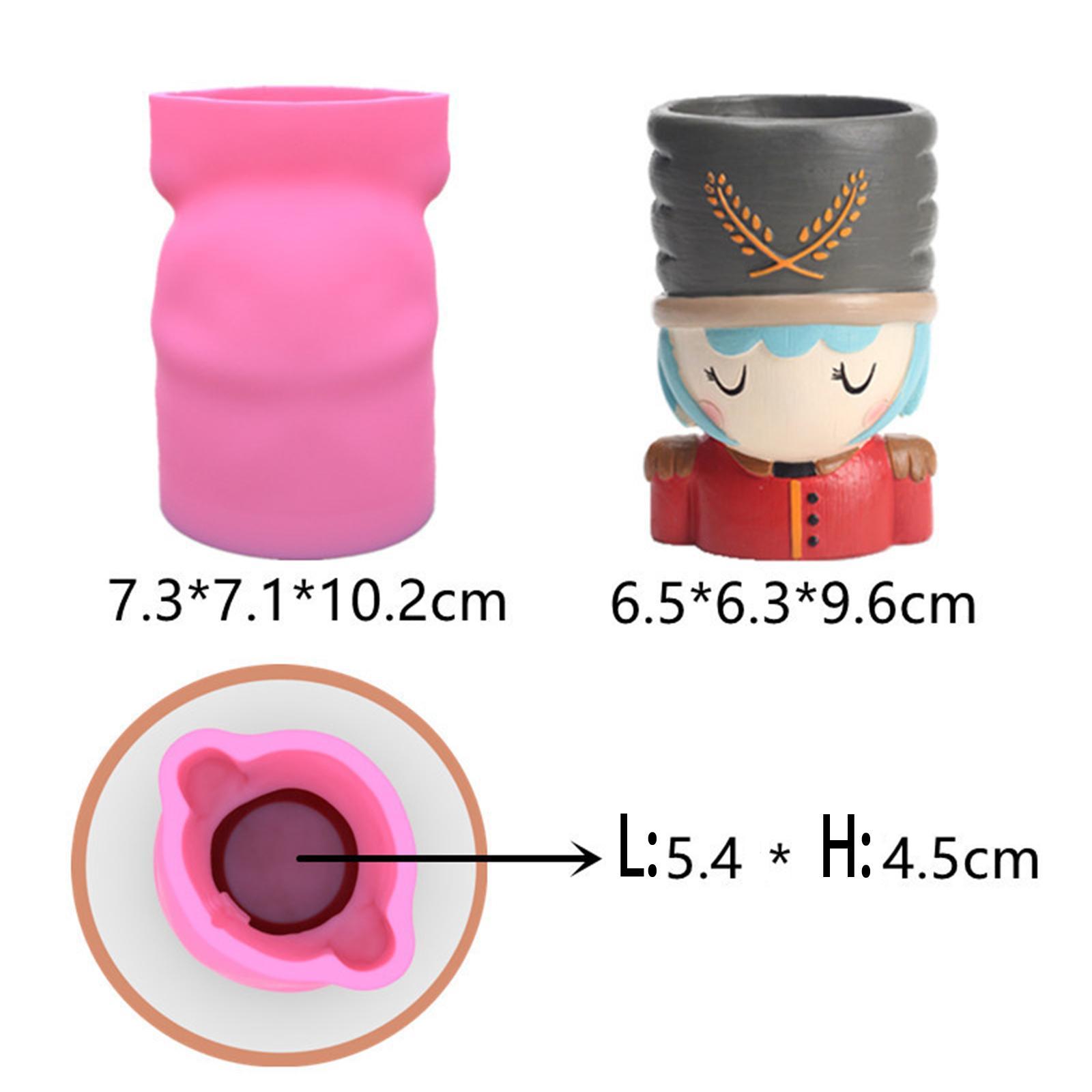 Soldier Shaped Silicone Mold Epoxy Resin Casting Flower Pot Mould Decoration