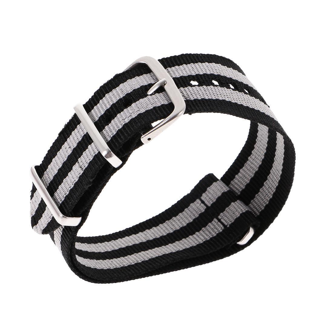 Nylon Watch Strap Wristwatch Band Stainless Steel Buckle