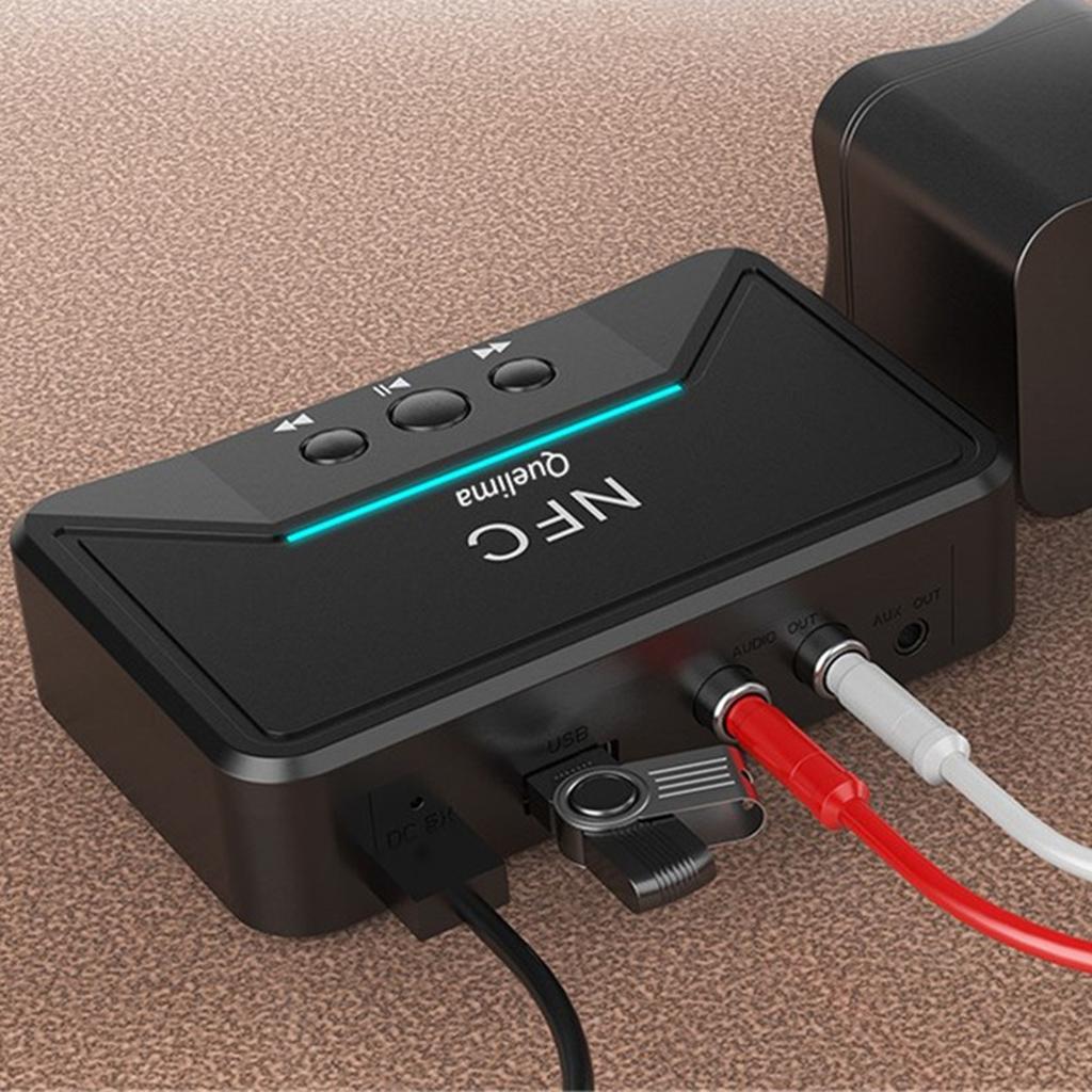 3.5mm Wireless Bluetooth5.0 Jack Audio Receiver Speaker Headphone Black