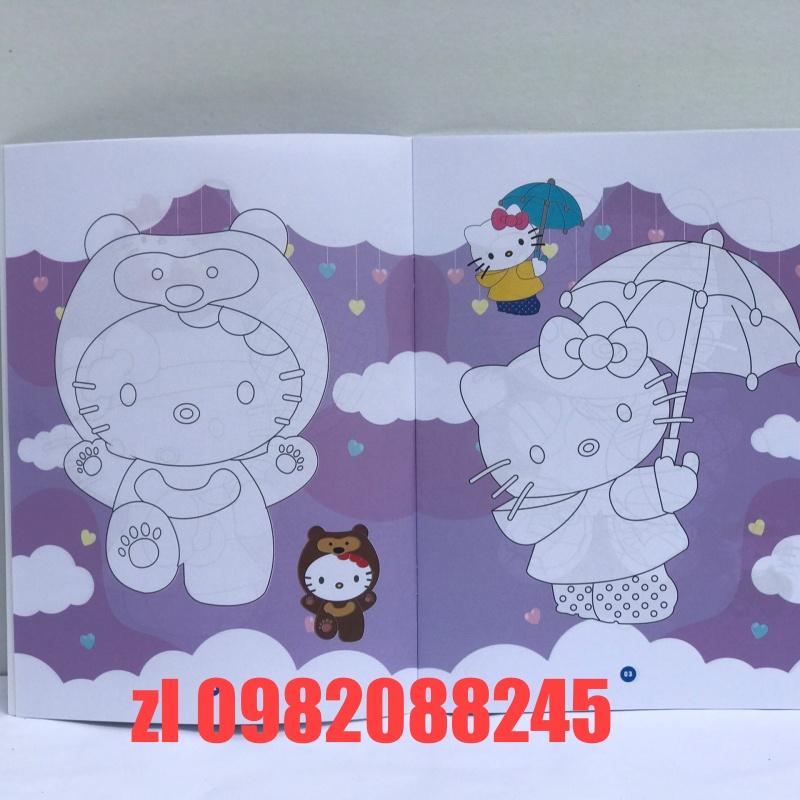 Set 2 tập /vở bé tô màu helo kity