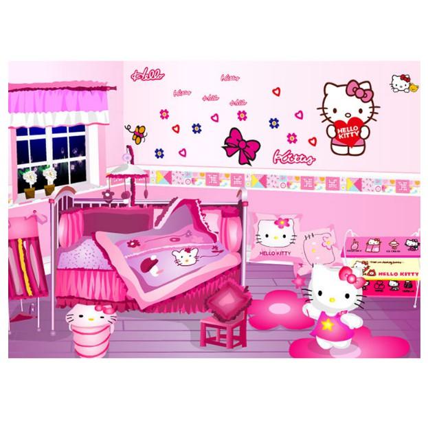 Decal trang trí tường - Hello Kitty đơn giản mẫu 02