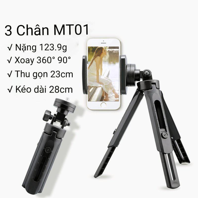 Giá Đỡ Chân Tripod Mini Gấp Gọn MT01 Xoay 360 Độ