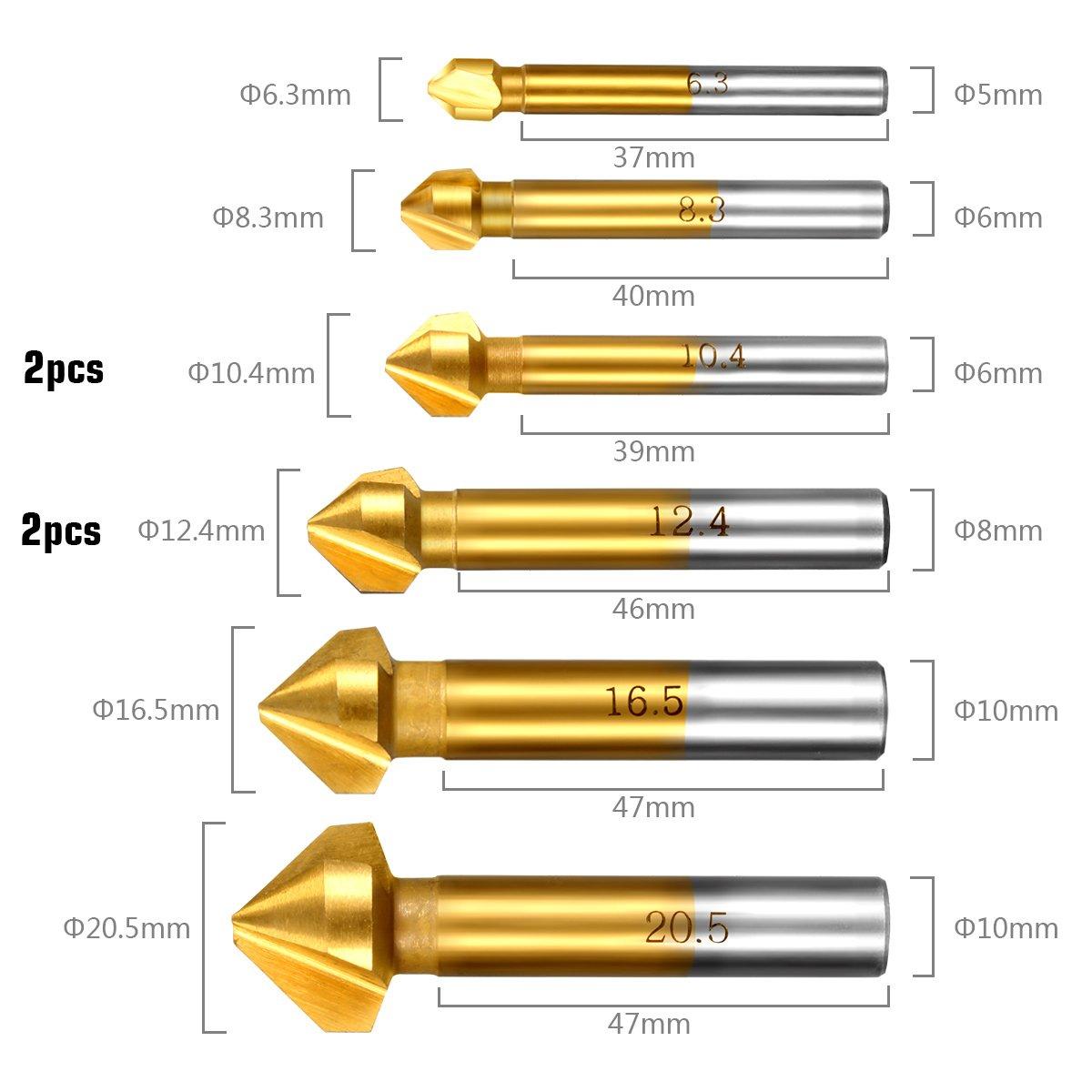 8 Cái Mũi Khoan Mũi Khoan 90 °  Mũi Khoan Titan Kim Loại Titan Công Cụ Vít Vát Vát Kim Loại Titan Thích Hợp Cho Tự Làm, Gia Đình Và Xây Dựng Chung