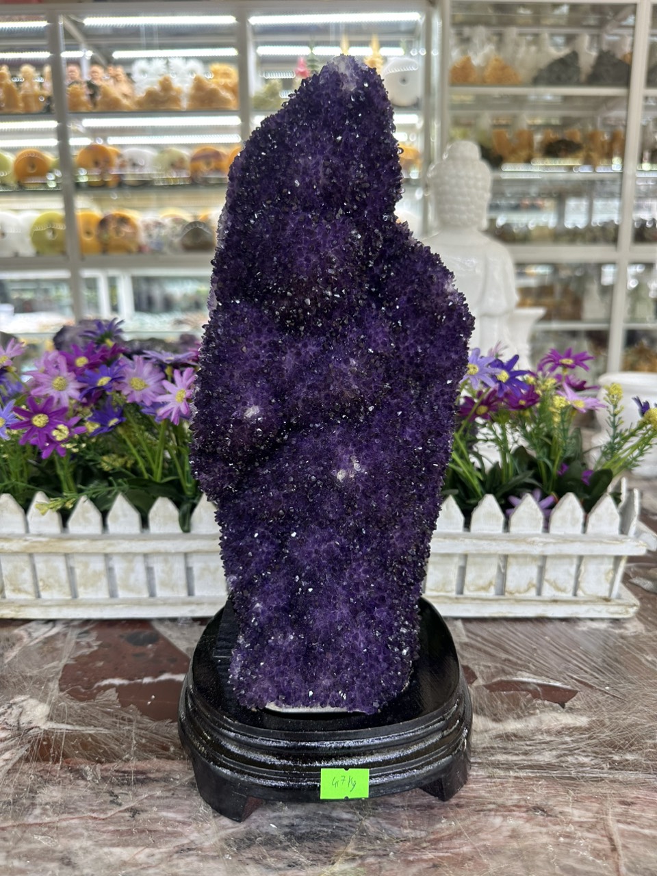 Hang phong thủy đá thạch anh tím hút tài lộc - Nặng 4,7 kg