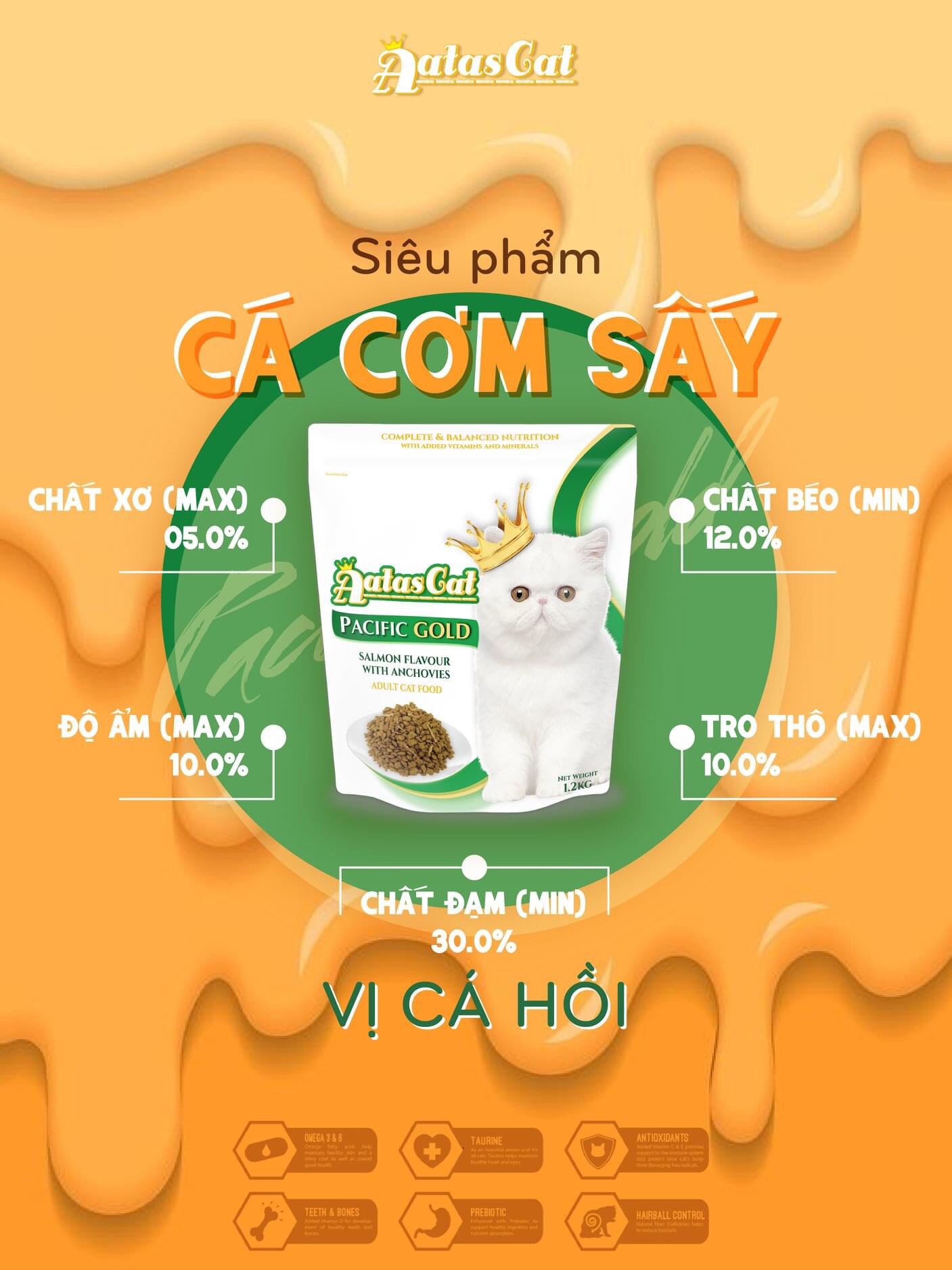 THỨC ĂN HẠT CHO MÈO AATAS CAT CHO MÈO TRƯỞNG THÀNH  [ 1,2KG &amp; 7KG ] - Gà &amp; cá ngừ 1.2kg