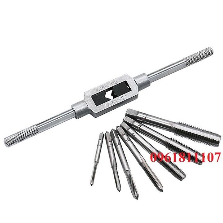 Bộ 7 mũi taro + Tay quay taro M3 - M12 dài 195mm