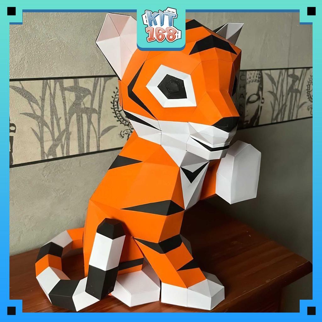 Mô hình giấy động vật Hổ con 3D