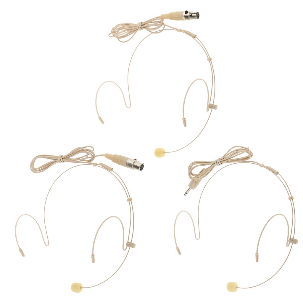 4xProfessional Ear Hook Wired Headset / Headworn Microphone Skin Color 4Pin