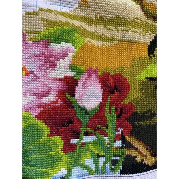 Tranh thêu thành phẩm mẫu hạc phú quý bình an 150x70 cm