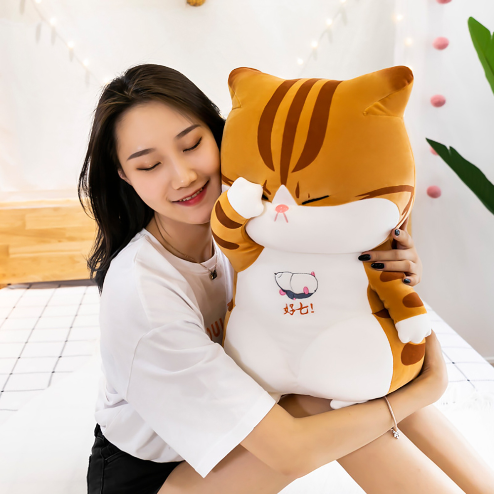 Gấu Bông, Gấu Nhồi Bông Hình Chú Mèo Đau Khổ Siêu Đáng Yêu Một Màu Như Hình Size 30cm