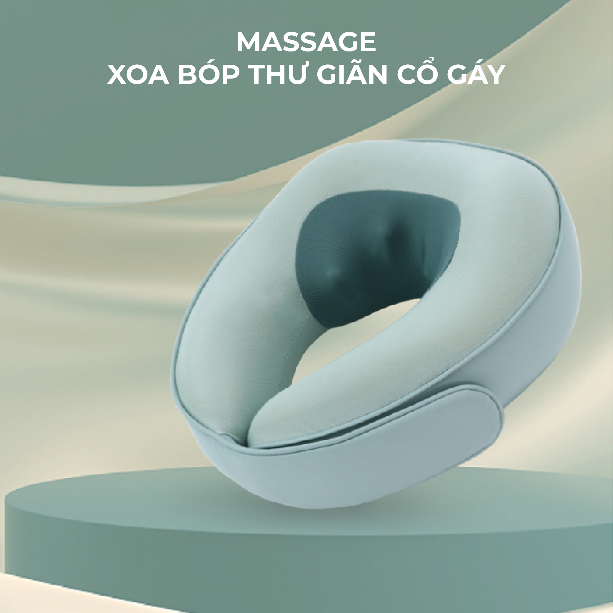 Gối Massage Cổ Cao Cấp TAKARA GM-04, Máy Mát Xa Cổ Chữ U Với 3 Mức Nhiệt Chườm Nóng Giảm Đau Mỏi