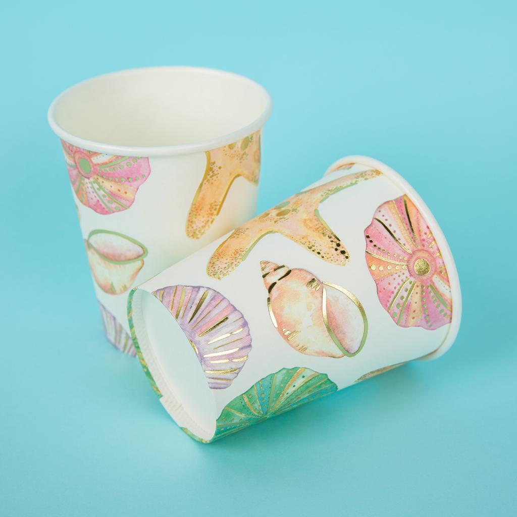 10pcs Starfish Sea Snail Disposable Cup Birthday Party Tableware Decoration