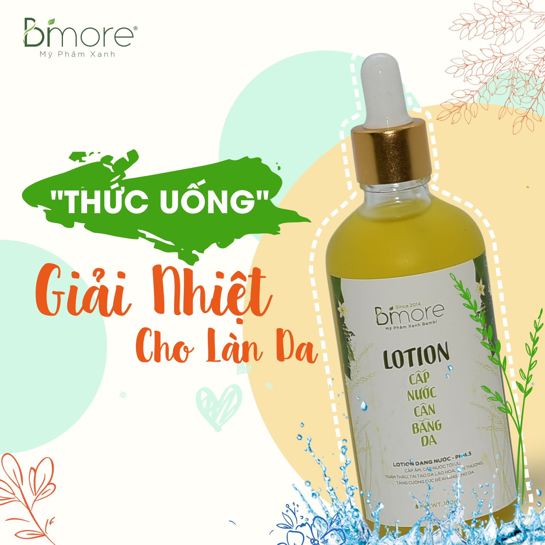 Lotion cấp nước cân bằng da Bimore thẩm thấu cao cân bằng pH cho da_100ml