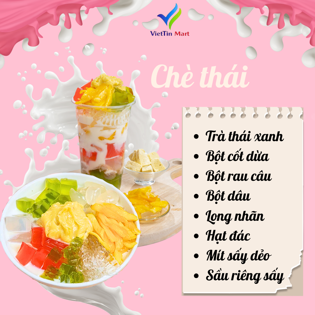 Set Chè Thái 7 Loại Topping Nấu 10-12 ly VietTin Mart