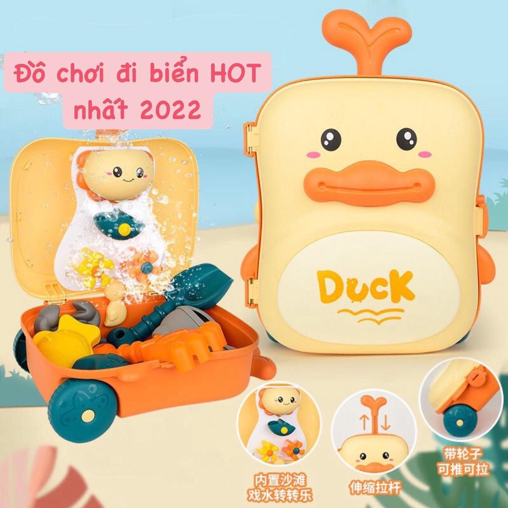 ĐỒ CHƠI ĐI BIỂN HOT NHẤT 2022 SET VALI ĐỒ CHƠI VỊT VÀNG 8 CHI TIẾT SIÊU DỄ THƯƠNG CHO BÉ XÚC CÁT, NGHỊCH NƯỚC