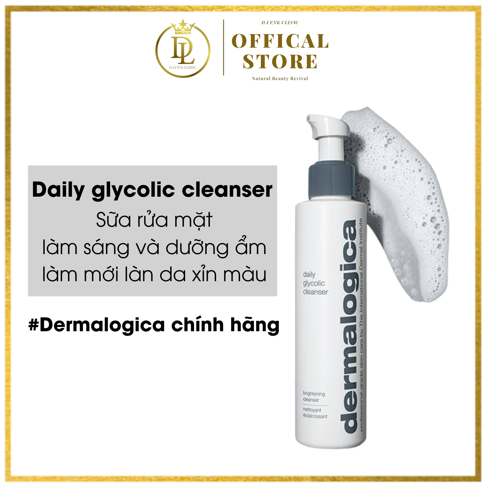 Sữa rửa mặt làm sáng và dưỡng ẩm làm mới làn da xỉn màu Dermalogica Daily Glycolic Cleanser 150ml