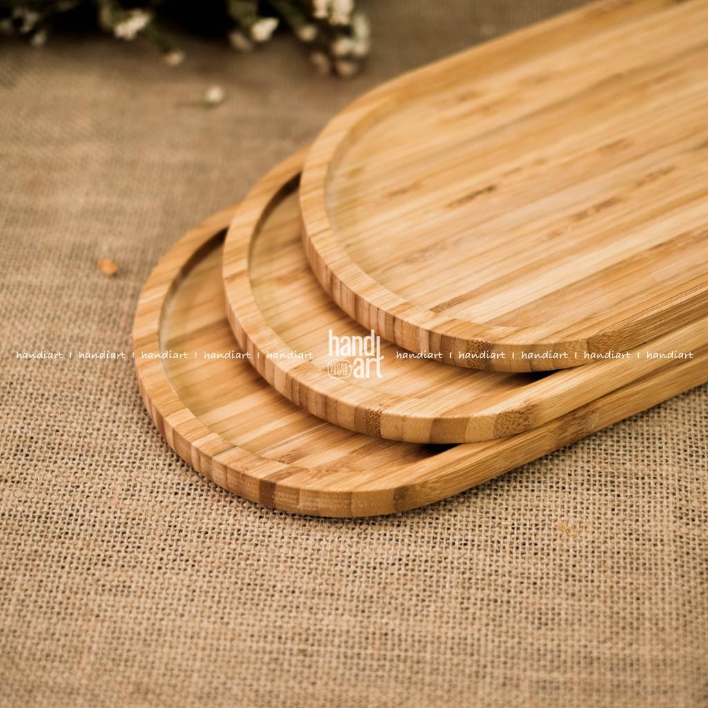 Khay gỗ tre Oval - Khay tre tự nhiên - Khay tre đựng thức ăn