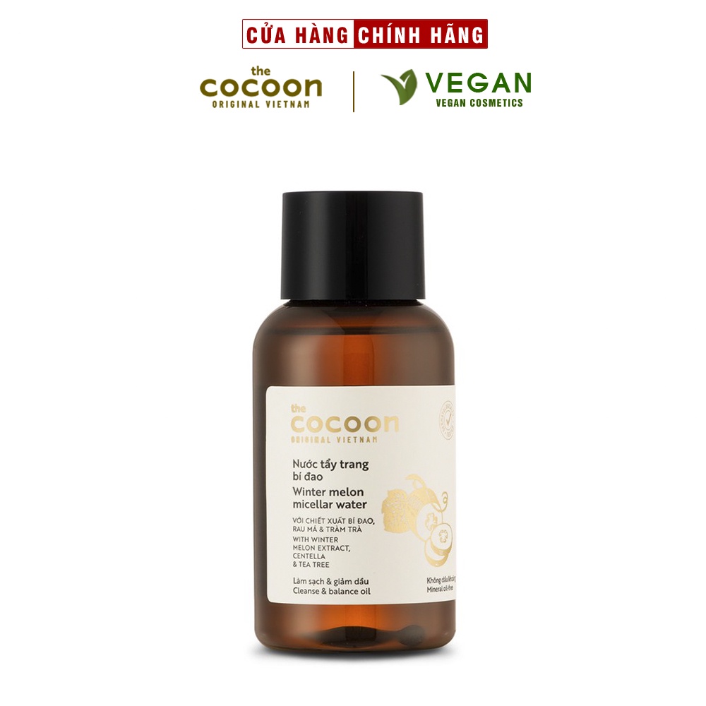 Nước tẩy trang bí đao cocoon 140ml  sạch bụi bẩn và dầu thừa da mụn thuần chay