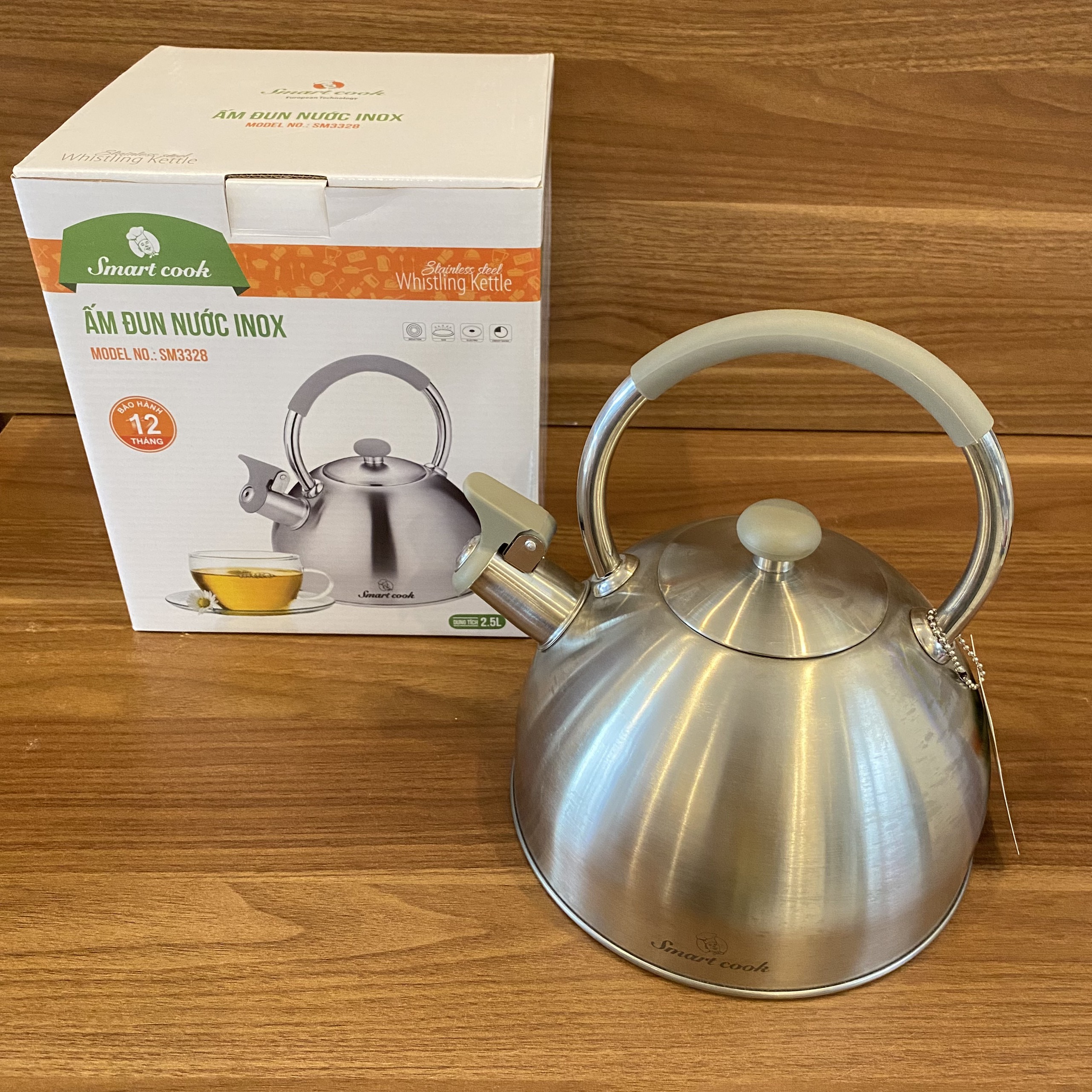 Ấm Đun Nước Siêu Tốc Bằng inox 304 Elmich Smartcook SM-3328 - Hàng Chính Hãng