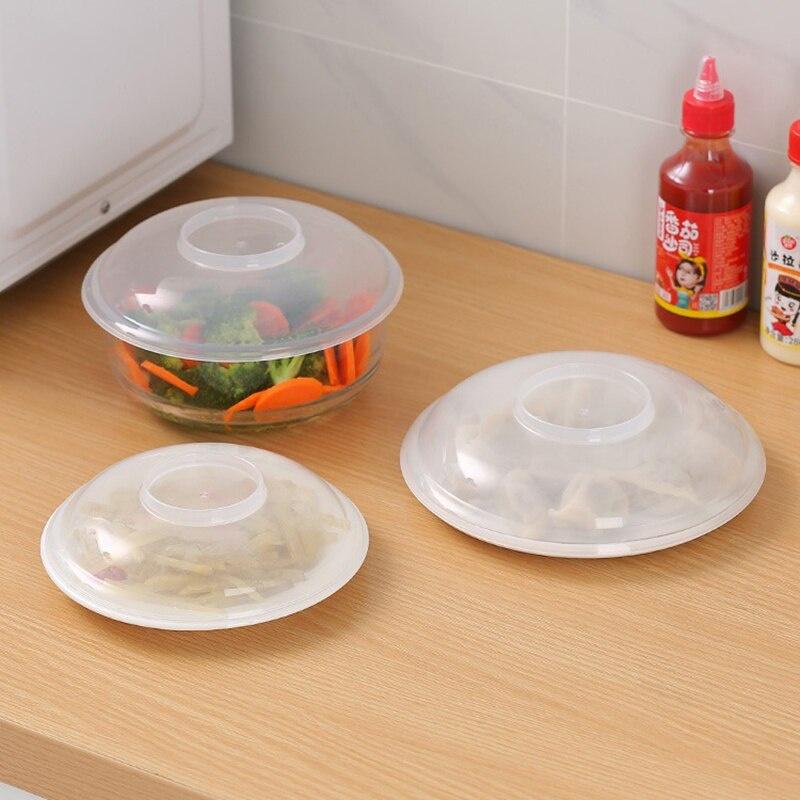 Round Food Insulation Cover Microwave Splash-proof Cover Clear Lid Safe Vent Keeping Fresh Seal Wrap Cover Kitchen Accessories