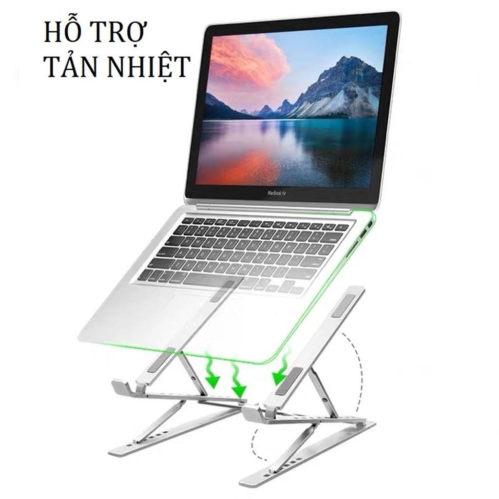 Giá đỡ laptop nhôm thiết kế thông minh 2 tầng điều chỉnh độ cao, gấp gọn ,nâng tản nhiệt laptop N8 -DC4390