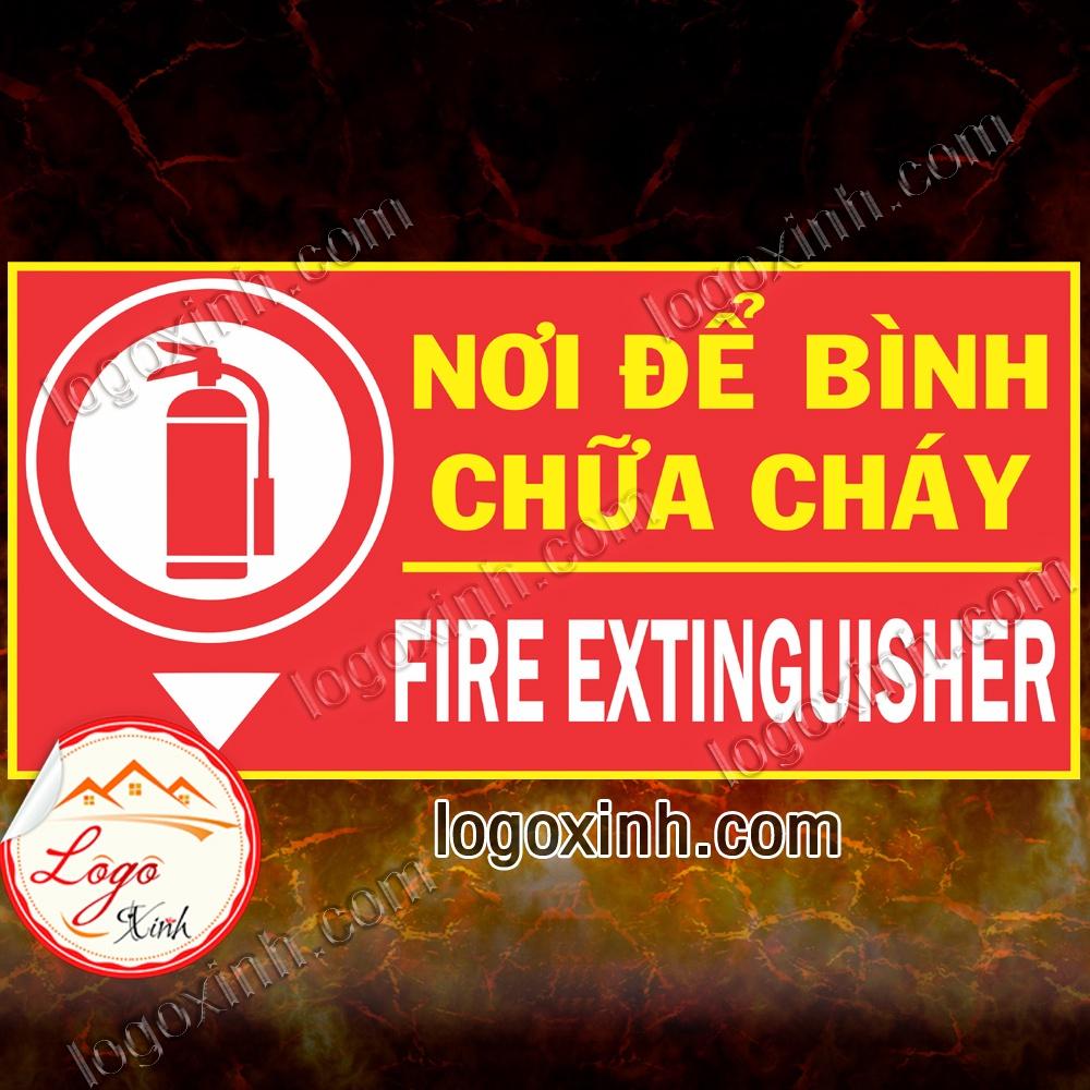 LOGO TEM STICKER DÁN THÔNG BÁO NƠI ĐỂ BÌNH CHỮA CHÁY, BÌNH CỨU HỎA, FIRE EXTINGUISHER PLACE