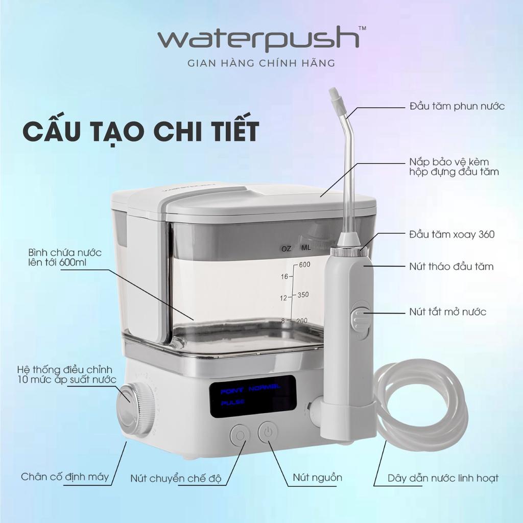 Máy tăm nước gia đình cao cấp WaterPush 1912 - Bình siêu lớn 300ml -  1 đổi 1 trong 12 tháng