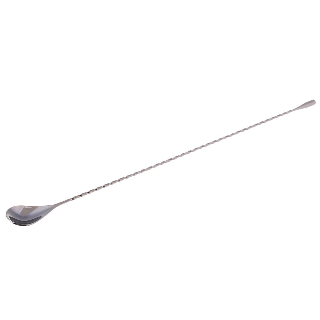 Stainless Steel Mixing Spoon Spiral Pattern Bar Cocktail Shaker Spoon Kitchen Utensils Bar Tools