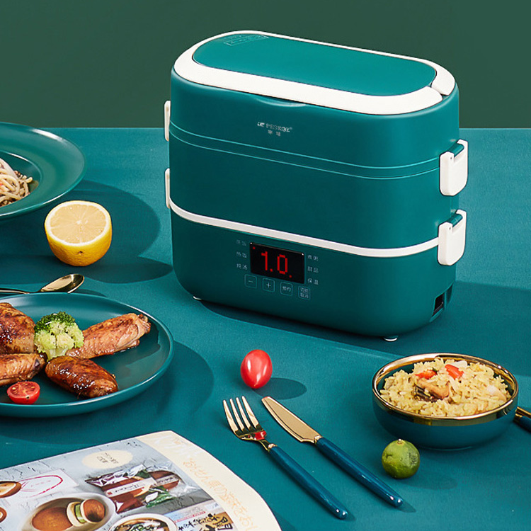 Hộp đựng cơm văn phòng lõi sứ 4 ngăn - Hộp cơm văn phòng 2 tầng cao cấp - Có Ảnh Thật