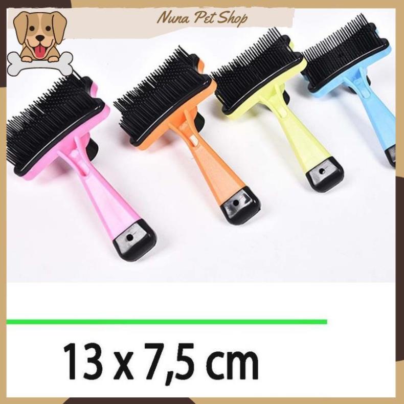 Lược chải lông cho chó mèo có nút bấm đẩy lông tiện dụng