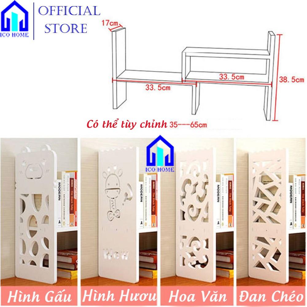 Kệ Sách Để Bàn Gỗ lắp ghép đa năng làm việc tiện lợi thông minh, nhiều mẫu hình thú dễ thương - ICO HOME