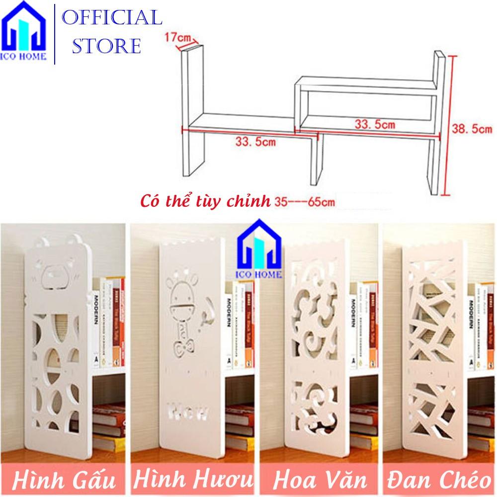 Kệ Sách Để Bàn Gỗ lắp ghép đa năng làm việc tiện lợi thông minh, nhiều mẫu hình thú dễ thương - ICO HOME