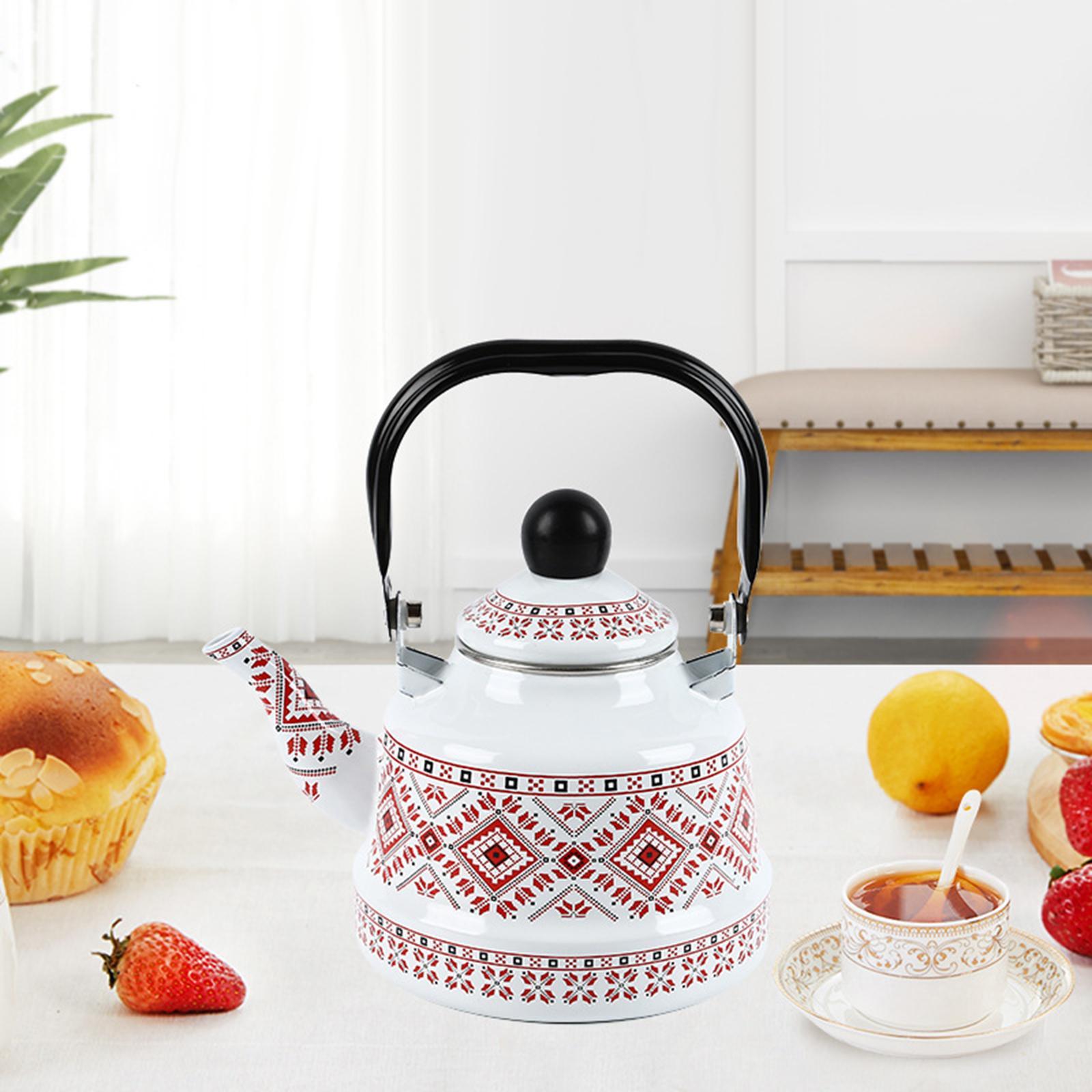 Enamel Tea Kettle Tableware Teapot Water Kettle for Kitchen Picnic Camping