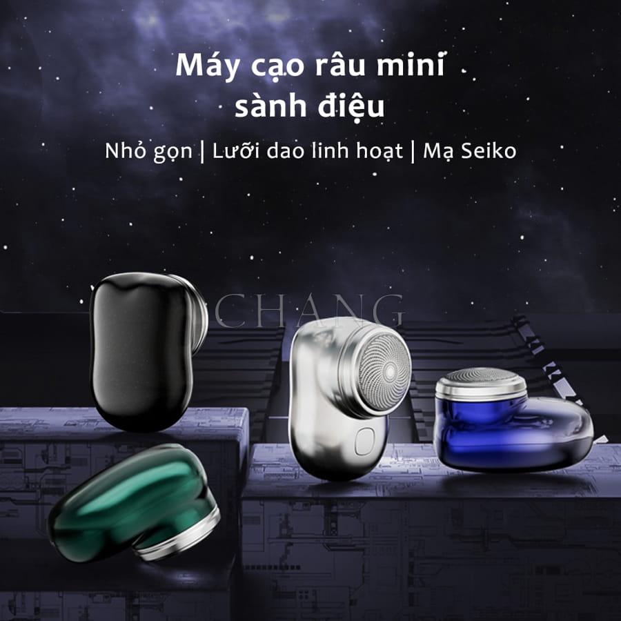 Máy Cạo Râu Mini 6 Lưỡi Kép Tự Mài, Dao Cạo Râu Điện Chống Nước IPX7 Nhỏ Gọn Bỏ Túi Sạc Type C