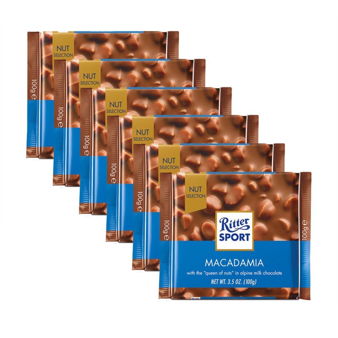 Combo 6 thanh Chocolate Ritter Sport Macadamia 100gr