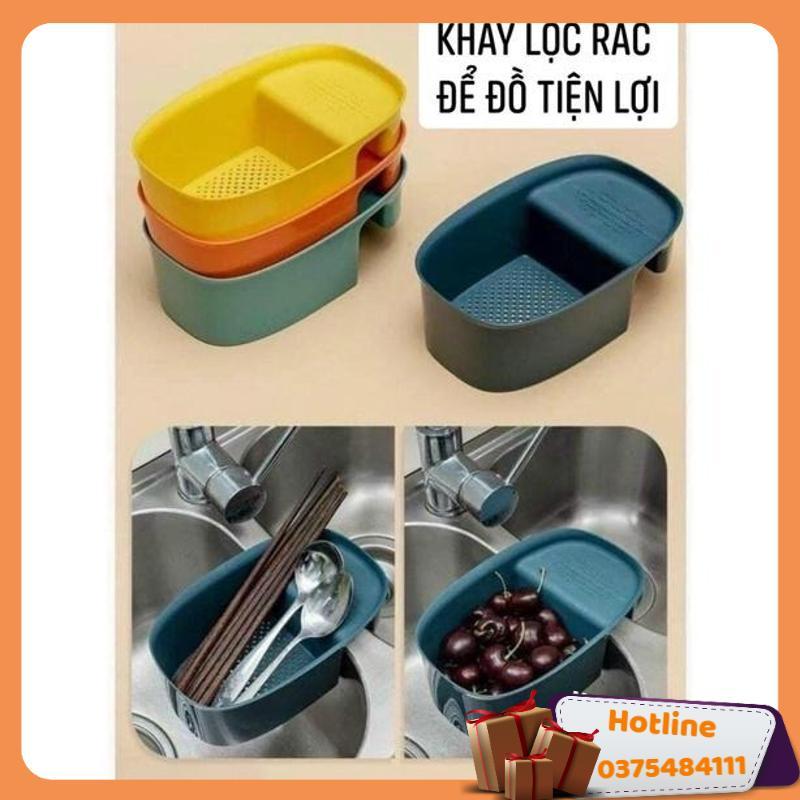 Khay Lọc Rác & Để Đồ Đa Năng Treo Bồn Rửa Bát - Hàng Loại 1