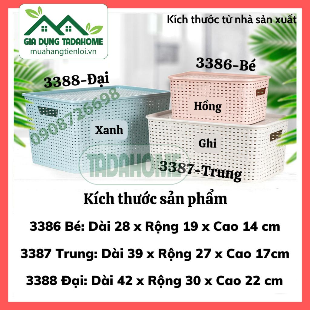 Giỏ Nhựa Có Nắp Nhỏ Trung Lớn, Giỏ Đựng Đồ Đa Năng Tiện Lợi 3386 3387 3388 Việt Nhật - TADAHOME