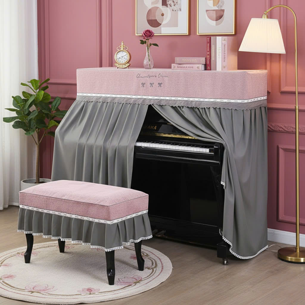 Khăn phủ đàn piano phong cách Hàn quốc hiện đại sang trọng phủ kín toàn bộ đàn chống bụi chống xước - Hàng chính hãng