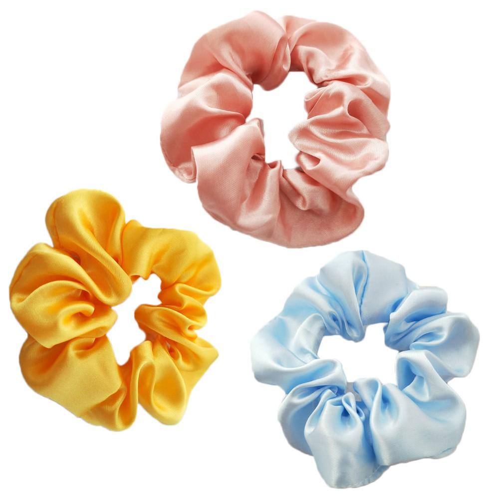 Sét 3 Dây buộc tóc Scrunchies Satin sang mịn HD48 (Giao mầu ngẫu nhiên)