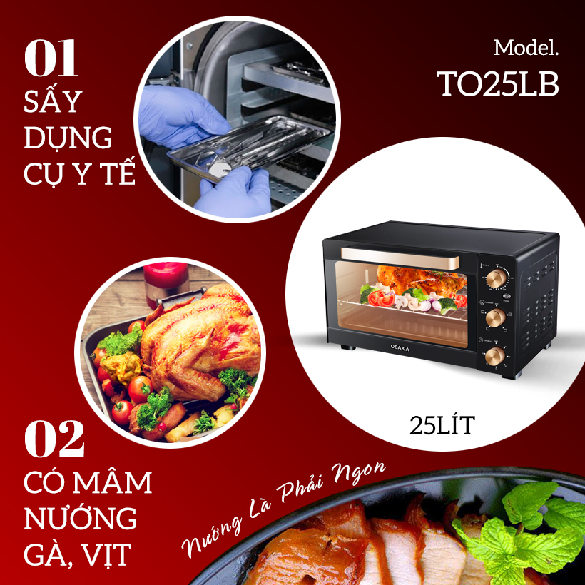Lò Nướng Thùng Osaka TO25LB - Hàng Chính Hãng