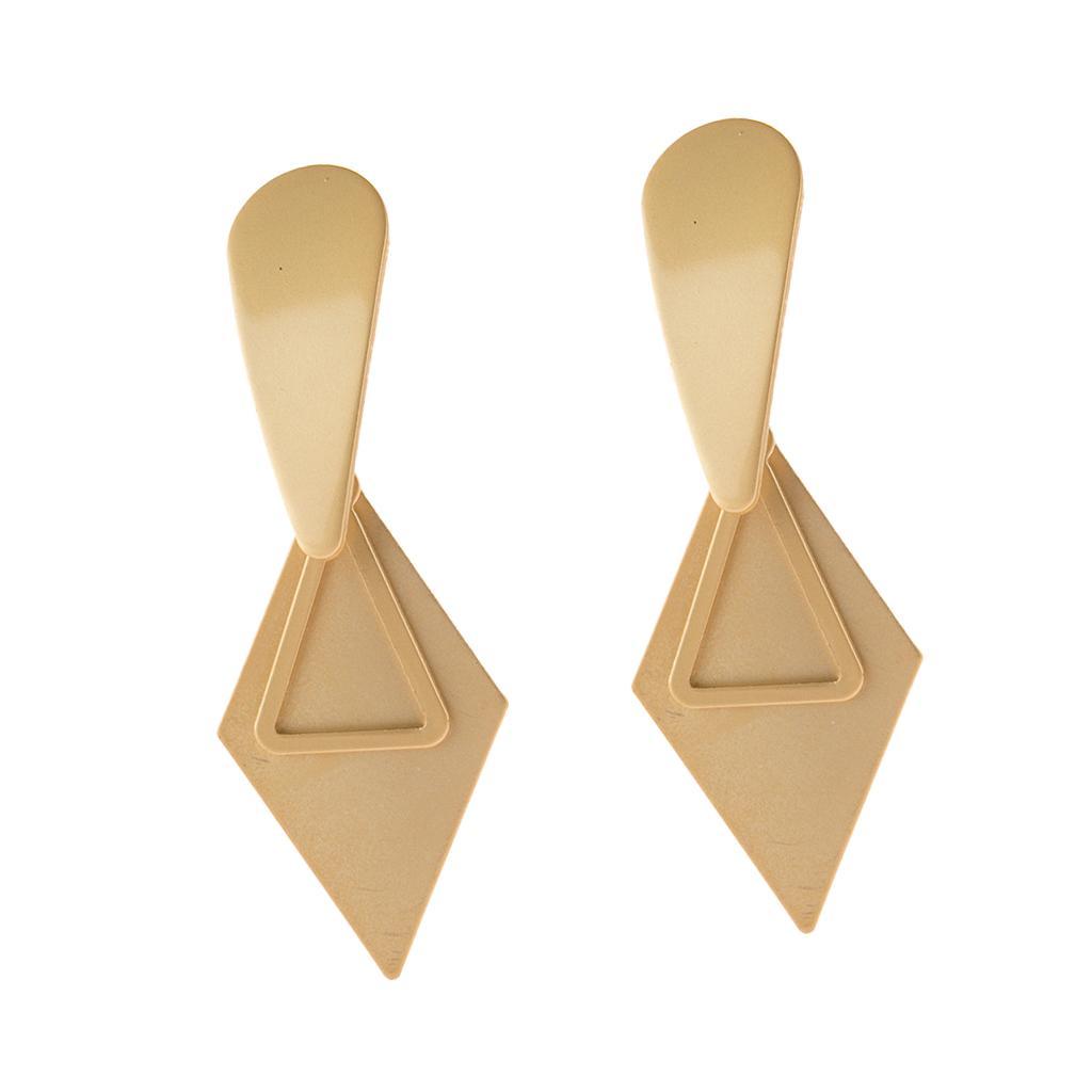 Women Metal Earrings Dangle Ear Stud Fashionable Earrings Gift Golden