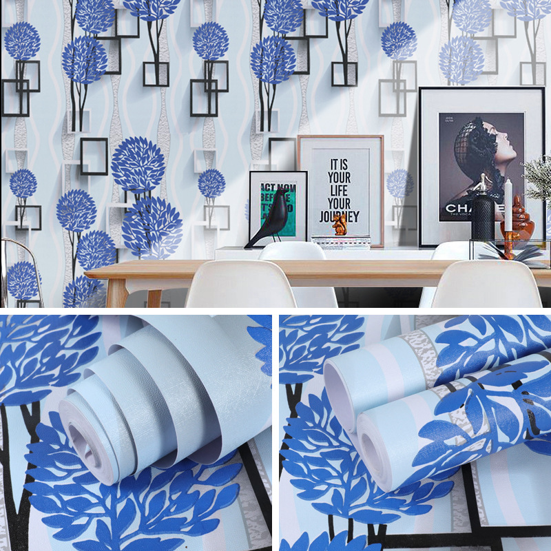 Combo 10 mét giấy dán tường, decal dán tường trang trí nhà cửa BÔNG TRÒN XANH DƯƠNG khổ 45cm