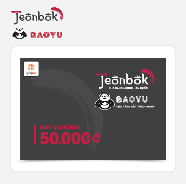 Evoucher Phiếu Quà Tặng Jeonbok - BaoYu 50K