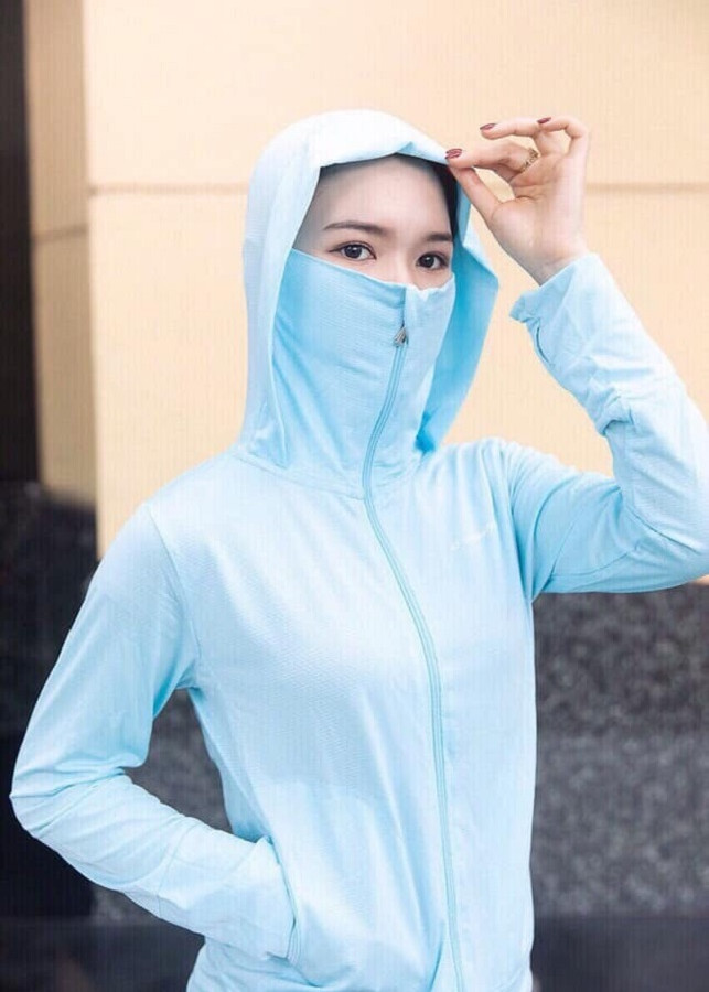 Áo khoác chống nắng cao cổ chất liệu vải mềm mịn thun co dãn dành cho nữ