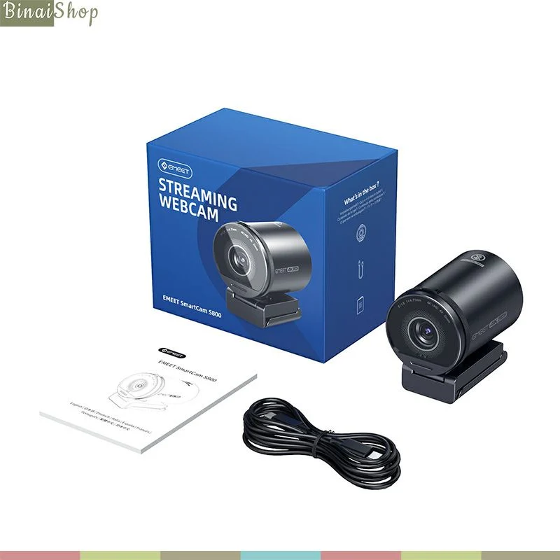 Emeet SmartCam S800 - Webcam UHD-4K Họp Trực Tuyến Góc Rộng FOV, Tốc Độ 60FPS, Lấy Nét Tự Động - Hàng chính hãng