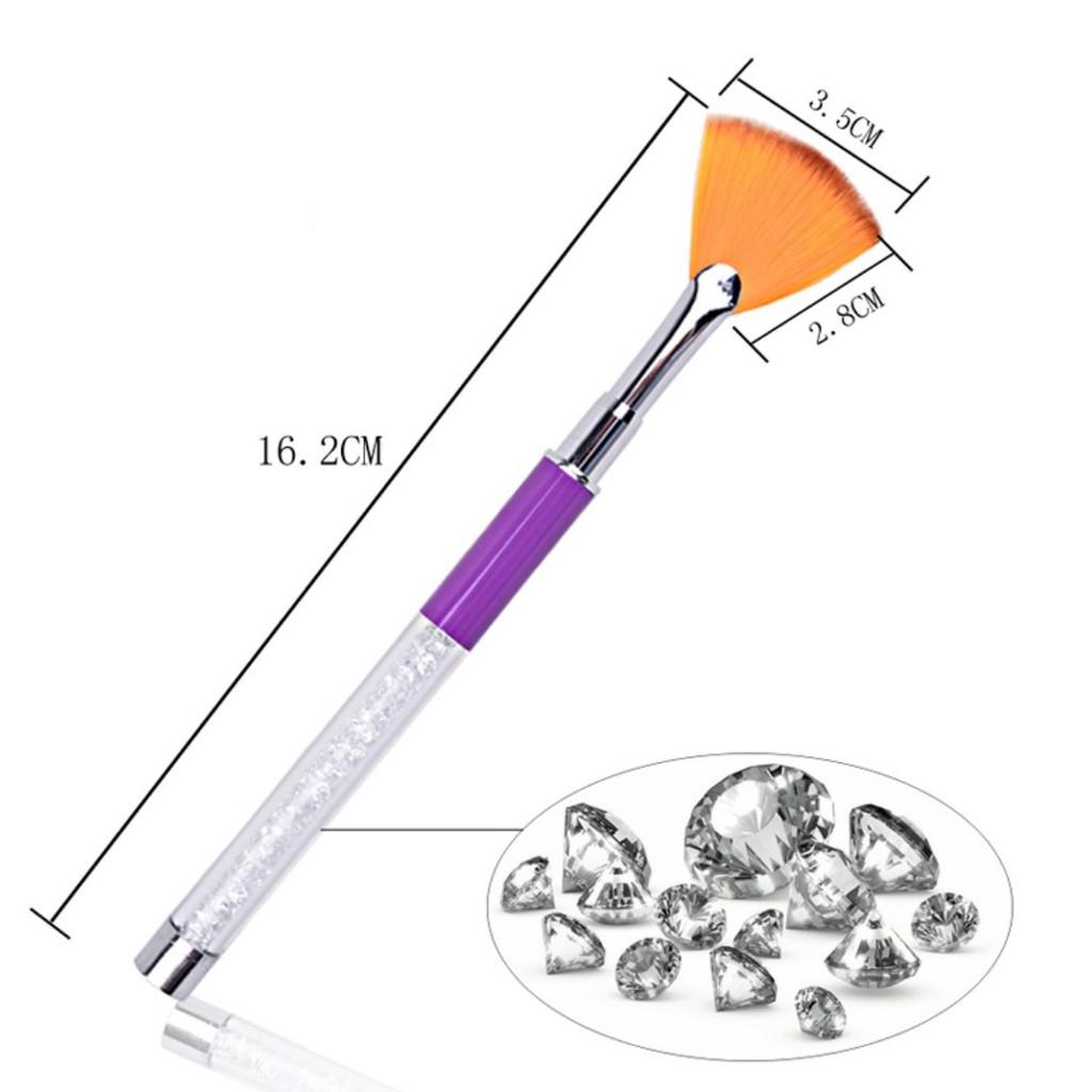 Cọ quạt cán pha lê tạo omber
