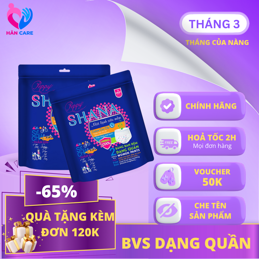 Băng Vệ Sinh Quần Peppy Shana Ngày Đêm Siêu Thấm, Freesize, Chống Tràn Tối Đa