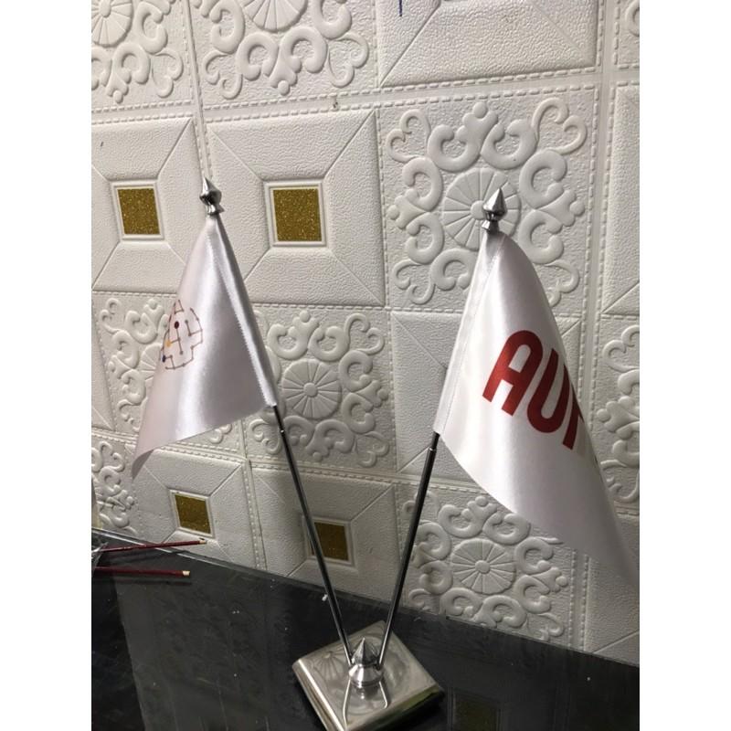Cờ để bàn đế inox đôi in cờ theo yêu cầu