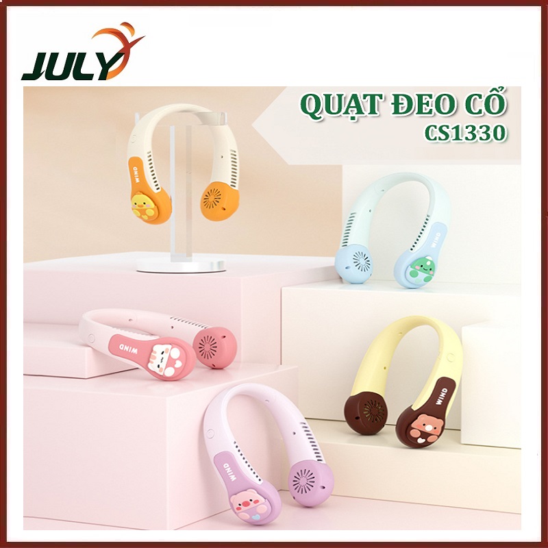 Quạt Đeo Cổ Mini Không Cánh WIND hình thú 2 bên siêu cute CS1330 - JL - GIAO NGẪU NHIÊN