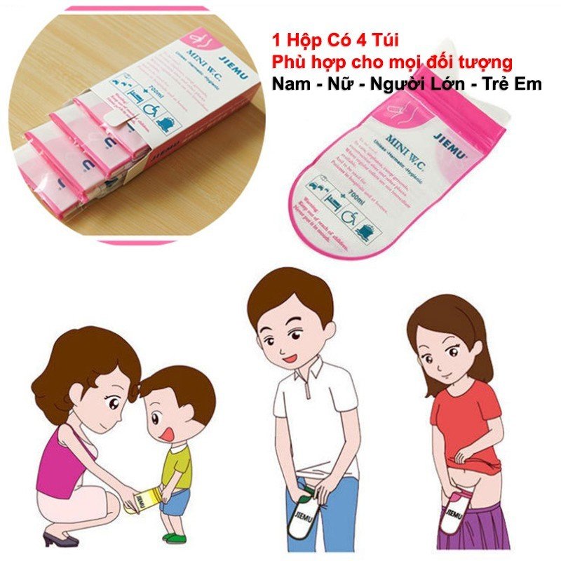 Túi Đựng Nước Tiểu Unisex. Túi đi vệ sinh, túi ói khẩn cấp trên xe ô tô. Dung tích 700ml